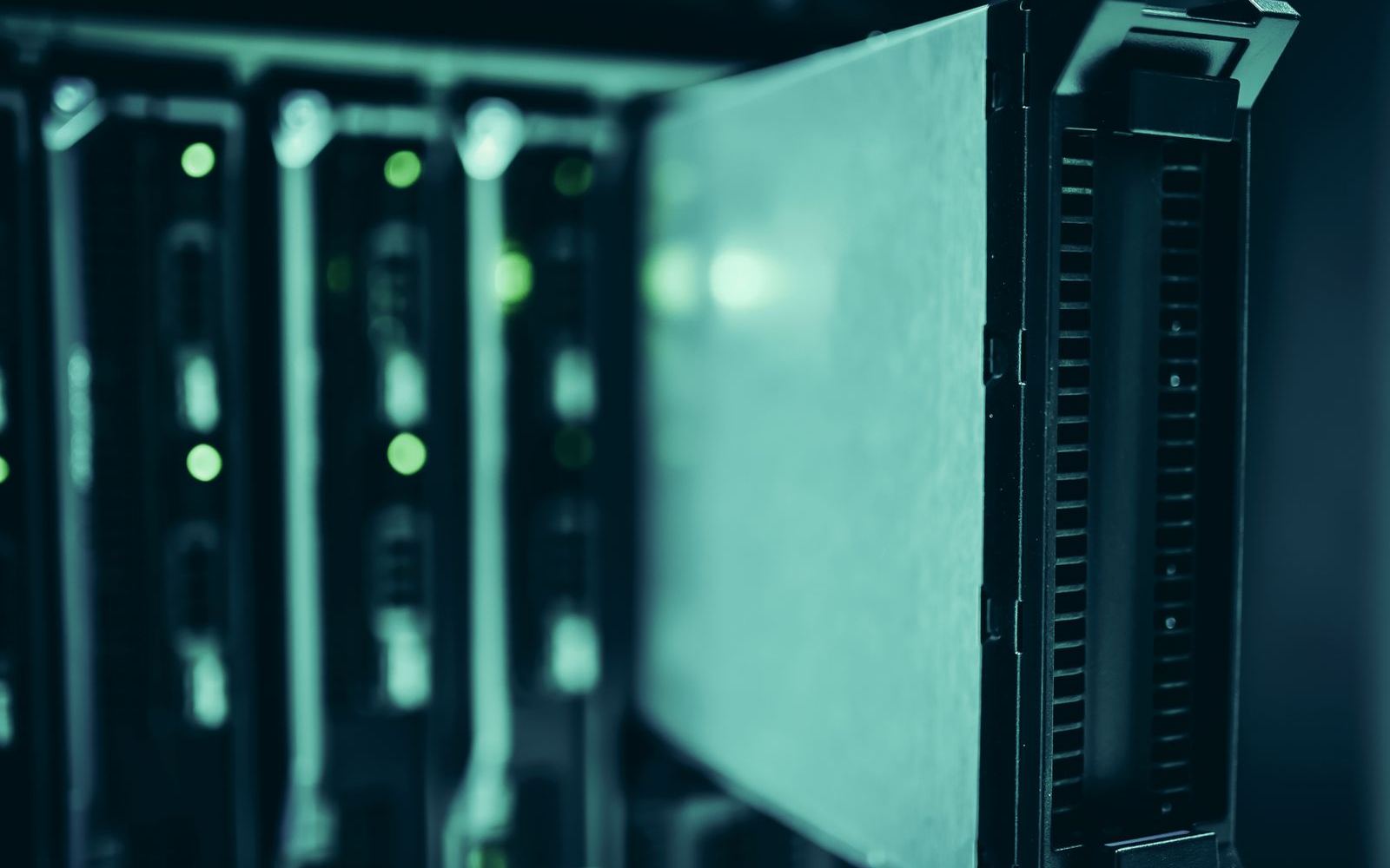 Racks of networking equipment in a data centre